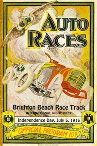 1915 Auto Races - Brighton Beach Race Track - Program Cover Magnet - Picture 1 of 2