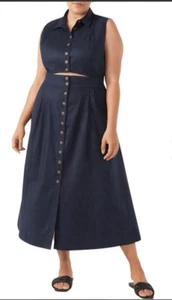 Commonry Linen dress Cutout Detail - Women’s Midi Summer Dress Chic & Stylish - Picture 1 of 4
