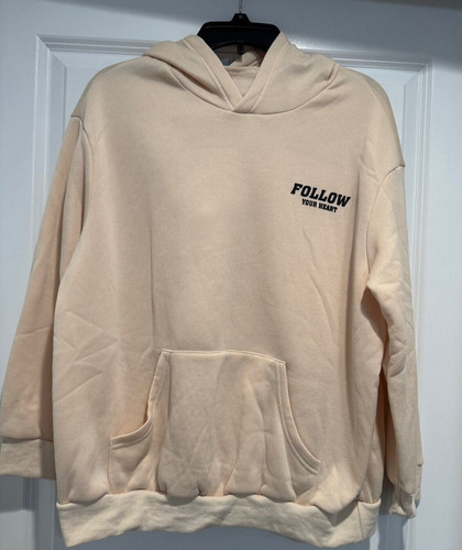 OFF WHITE Felpa con cappuccio Shein Donna Segui il tuo cuore