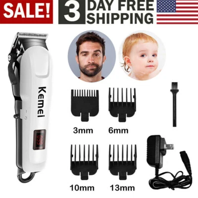 Kit de recortadora de pelo profesional Kemei para hombres máquina de corte peluquería salón EE. UU. Foto 1 de 4