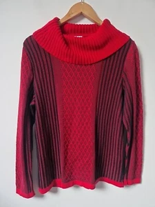 Mona Vintage Style Roll Neck Thin Knit Relaxed Fit Jumper Top Size 12 - Picture 1 of 7