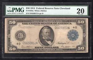 FR.1039a 1914 $50 FIFTY DOLLARS FRN FEDERAL RESERVE NOTE CLEVELAND, OH PMG VF-20 - Picture 1 of 2