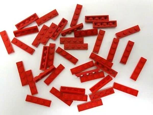 Lego 40x 3710 Placa 1x4 Rojo Vintage Antiguo F116 - Imagen 1 de 2