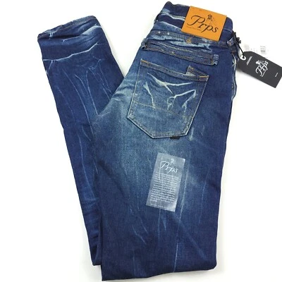 $268 PRPS Le Sabre Taper Leg Slim Fit Indigo Blue Jeans Mens 29 X 33 Button Fly - Image 1 of 4