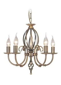 Journeyman 5 Light Chandelier in Aged Brass Featuring Knot Twist Detailing - Picture 1 of 2