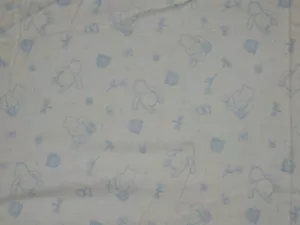 Classic Pooh Flannel Fabric # 1436 Off White, Blue Outlines Springs Industries - Picture 1 of 4