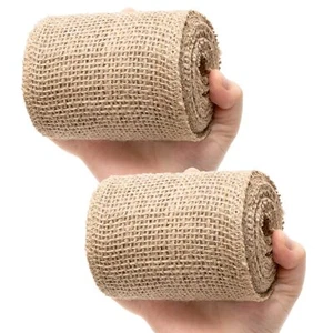 4 Inch Natural Burlap Fabric Roll 10 Yards Natural Jute Fabric RibbonNatural ... - Picture 1 of 7