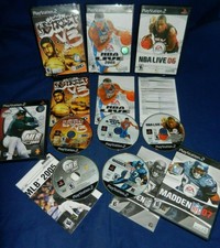 PlayStation 2;NBA Street V3,NBA Live 06 & 2005,Madden NFL 07,MLB 2005, w/Mans,VG