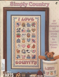 Simply Country Cross Stitch Pattern Booklet Graph-it Arts Lynn Waters Busa - Picture 1 of 2
