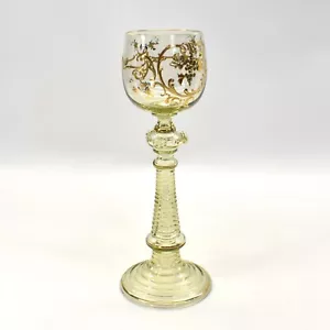 Antiguo vaso de vino Moser elevado oro 8,5" de alto - Imagen 1 de 7