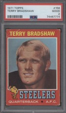TERRY BRADSHAW 1971 Topps Football Rookie Card RC #156 Graded PSA 2 Good