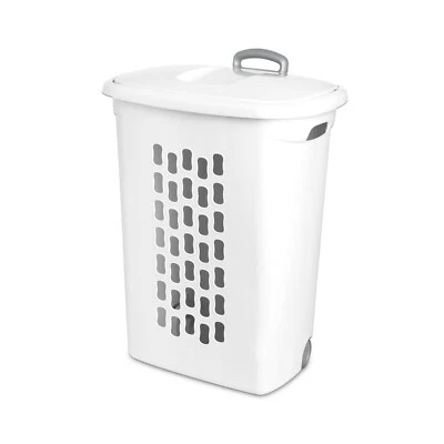 Sterilite Ultra™ Wheeled Hamper Plastic, White - Image 1 of 4
