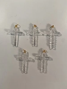 Glass Crystal Mini Cross Ornament Pendant Necklace Christmas Lot Of 5 - Picture 1 of 4