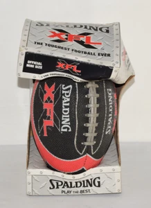 Spalding Official XFL MINI Size Football T00707 - Black / Red Vtg - Box Damage - Picture 1 of 10