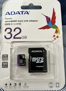 NEW SEALED Adata 32GB MicroSD Class10 Memory Card Micro 64 GB SD Adapter Reader - Picture 1 of 2