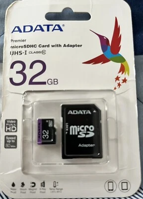 NEW SEALED Adata 32GB MicroSD Class10 Memory Card Micro 64 GB SD Adapter Reader - Image 1 of 2