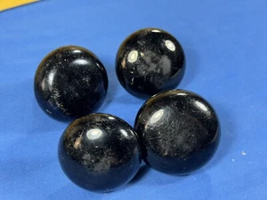 4 C.1910 Black Porcelain Door Knobs, NO Chips, Used, Old New England Hardware - Picture 1 of 9