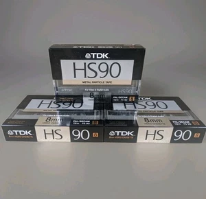 3 x Videocamera Vintage TDK HS90 8mm Nuovo Metallo Video 8 PAL Cassetta Nastro Sigillato - Foto 1 di 8