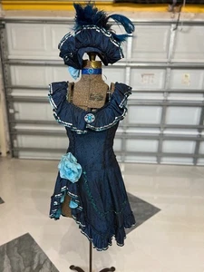 ORIG VTG WILLIAMS COSTUME CO LAS VEGAS THEATER HALLOWEEN SALOON GIRL BLUE - Picture 1 of 6