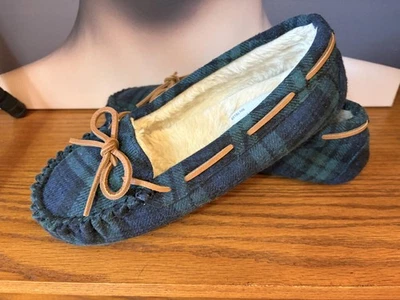 Zapatillas mocasín de cabina The Vermont Country Store a cuadros para mujer 7 M Foto 1 de 4