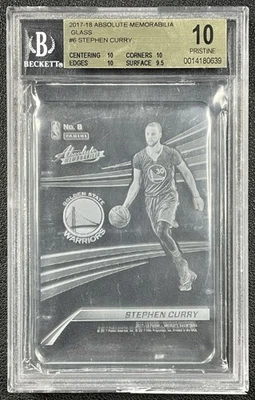 STEPHEN CURRY BGS 10 PRISTINE 2017-18 PANINI ABSOLUTE #6 GLASS WARRIORS SP - Image 1 of 2