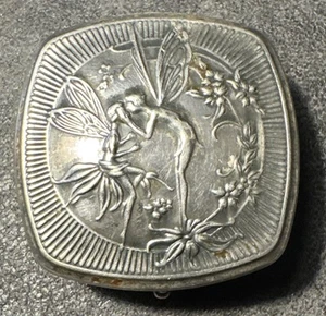 Vintage Djer Kiss Makeup Compact, Made France In 1925 By Kerkoff, Silver Plated - Picture 1 of 9