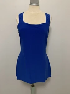 Frank Lyman Blue Sleeveless Tank Top Stretch Size 14 Made In Canada - Foto 1 di 7