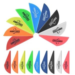 50pcs Arrow Fletches 2" Vanes Feather Rubber Fletching Archery DIY Bow Hunting - Picture 1 of 22