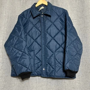 Vintage Big Smith Jacke Herren Large Blau Puffer 1980er Workwear USA Diamond - Bild 1 von 12