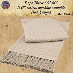 Taupe Woven Throw  50&quot;x60 - Picture 1 of 2