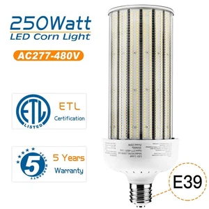 250W LED Corn Light Bulbs Replace 1200W MH/HPS Street Parking Lot Light 480V ETL - Picture 1 of 12