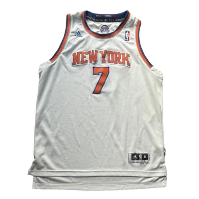 Футболка универсального игрока Adidas Carmelo Anthony New York Knicks No7 нашитая размер XL для мальчиков молодежная - Изображение 1 из 4