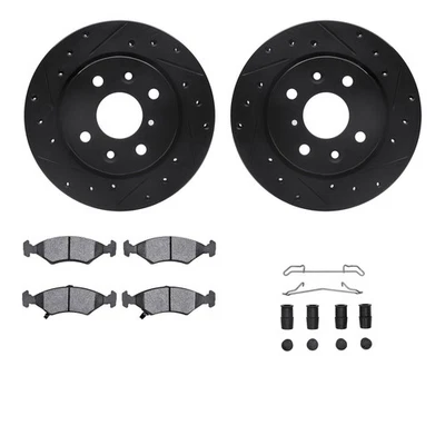 For Kia Sephia 94-00 Drilled & Slotted Front Brake Kit w Euro Ceramic Pads - Image 1 of 3