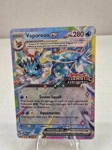 Pokémon TCG: Prismatic Evolutions Vaporeon ex 023/131 stamped promo Suprise Box - Picture 1 of 3