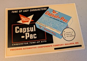 Vintage Pacco Capsul-Pac Carburetor Tune Up Kits Store Display decals - original - Picture 1 of 2