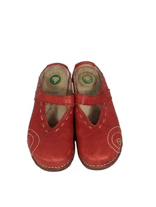 EL NATURALISTA Yggdrasil rote Leder Clogs Mary Jane Pantoletten Gr. 37 6,5 - Bild 1 von 9