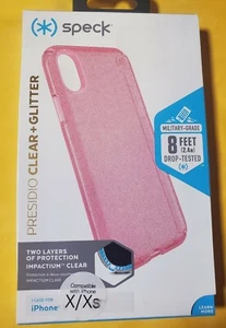 Brand New Speck Presidio Clear Pink Glitter iPhone X/Xs Case 103132-6603 - Picture 1 of 3