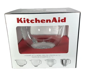 Kitchen Aid 5 Qt 12 Cup Tilt-Head Glass Mixing Bowl & Lid New In Box Gift - Picture 1 of 8