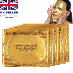 24K Gold Bio Collagen Face Mask Antiaging Mask Puffy Eye Care 5PKT UK - Picture 1 of 12