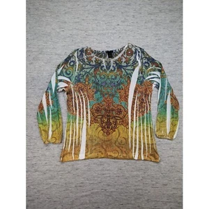 Carole kleine Bluse Top verziert Schmuckausschnitt XL Fairycore Boho abstrakt künstlerisch - Bild 1 von 8