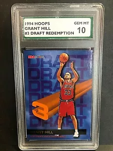 Grant Hill 1994 Hoops Draft Redemption RC Card #3 RC Graded SPA 10 GEM MT L1 - Picture 1 of 2