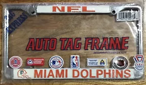 Vintage metall 90er Jahre MIAMI DELFINE KENNZEICHEN AUTO ETIKETT RAHMENHALTERUNG HALTER WATELKEIT - Bild 1 von 8