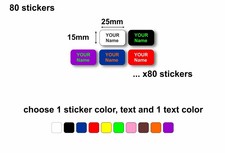 80x autocollant sticker etiquette personnalise ecole nom prenom waterproof