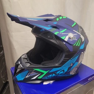 Casco Integrale bambino children full face CGM CROSS Nero blu blue YL L 51-52 - Picture 1 of 4