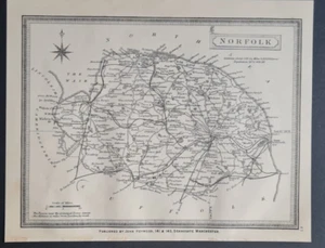 Antique (c. 1873) double sided map - Norfolk & Monmouthshire - John Heywood - Picture 1 of 6