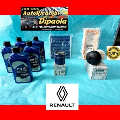 KIT TAGLIANDO ORIGINALE RENAULT CLIO IV CAPTUR 1.5 DCI 5L ELF C4 5W30 + 4 FILTRI