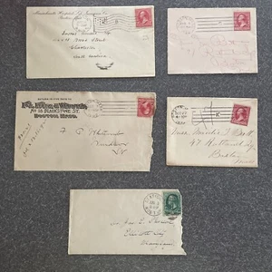 Lot Of 5 1880s-1890s Covers Postmarked Boston Massachusetts - Imagen 1 de 11