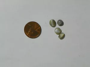 Chrysoberyl Cats Eyes 6.32 Carats Total Weight 4 Cabs Heavy Natural Flaws - Picture 1 of 2