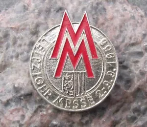 1956 Leipzig Messe East Germany DDR Expo Autumn Trade Fair MM Logo Pin Badge - Picture 1 of 3