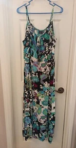 Women's Faded Glory Paisley Print Drop Waist Maxi Dress Size 16/18 - Picture 1 of 9